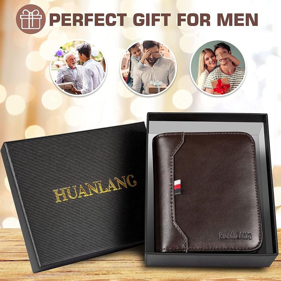 HUANLANG Billetera para hombre con bloqueo RFID, multitarjetero, bi...