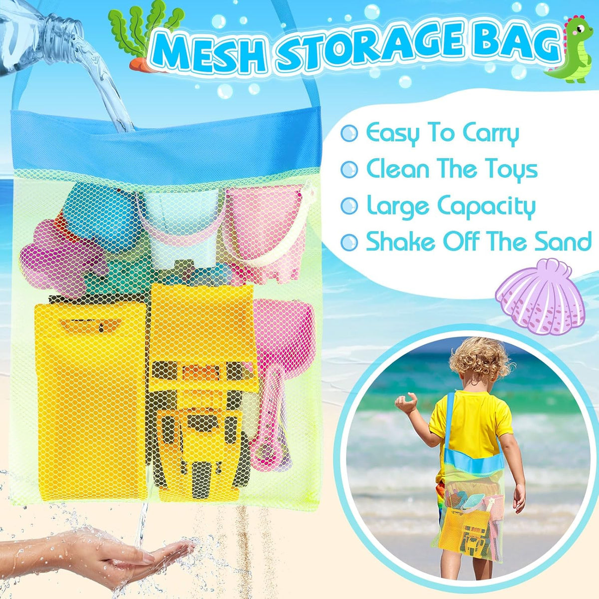 Juguetes de playa con 3 camiones, cubos plegables para niños de 3