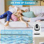 Cloarks Cámara de seguridad panorámica/inclinable 2K, cámaras de interior WiFi para seguridad del hogar con detección de movimiento AI, cámara para mascotas/perros/bebé con aplicación de teléfono