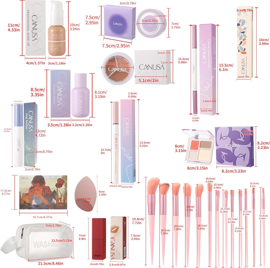 Juego de maquillaje de cara completa de 26 piezas, regalo sorpresa...