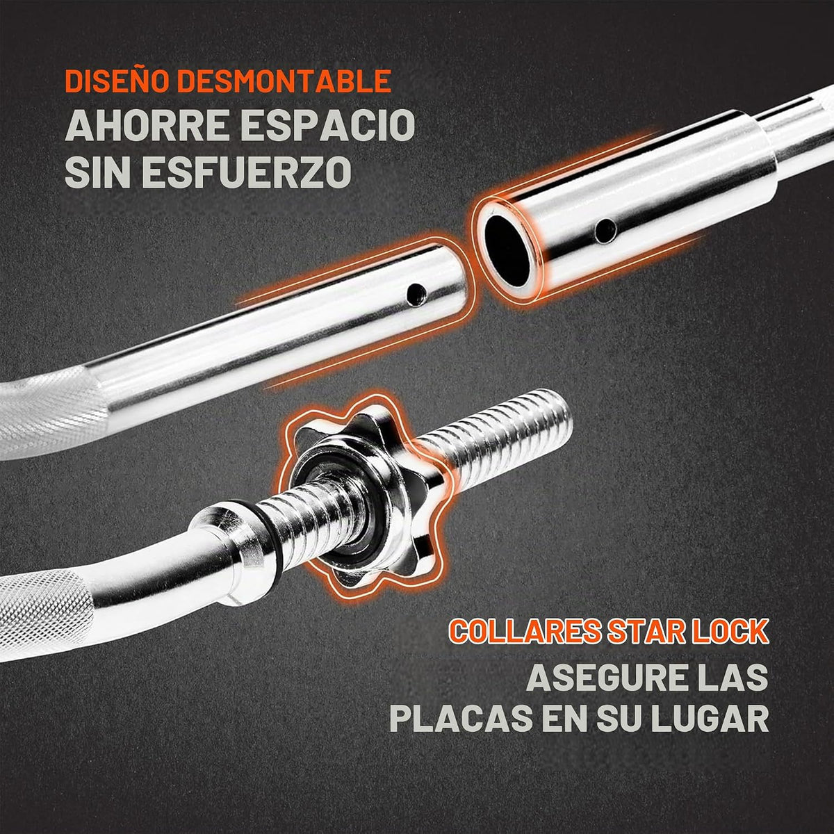 Yes4All Barras Curl y Rectas, Barras Estándar y Olímpicas para Entrenamiento de Fuerza en Casa