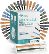 Paquete de 100 cepillos de dientes desechables con pasta de dientes...