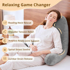 Sasttie Reading Pillow para Bed, Back Pillow para Sitting Up, Dark Grey