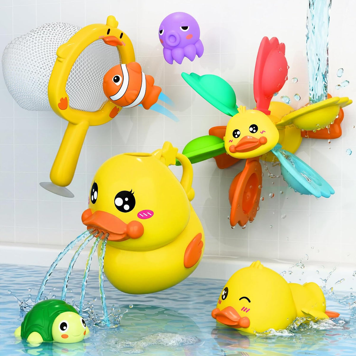iPlay, iLearn Juguete del baño del pato del bebé, juguete del agua de la