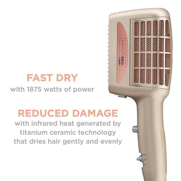 Conair INFINITIPRO - Secadora de cabello para peinar 4 en