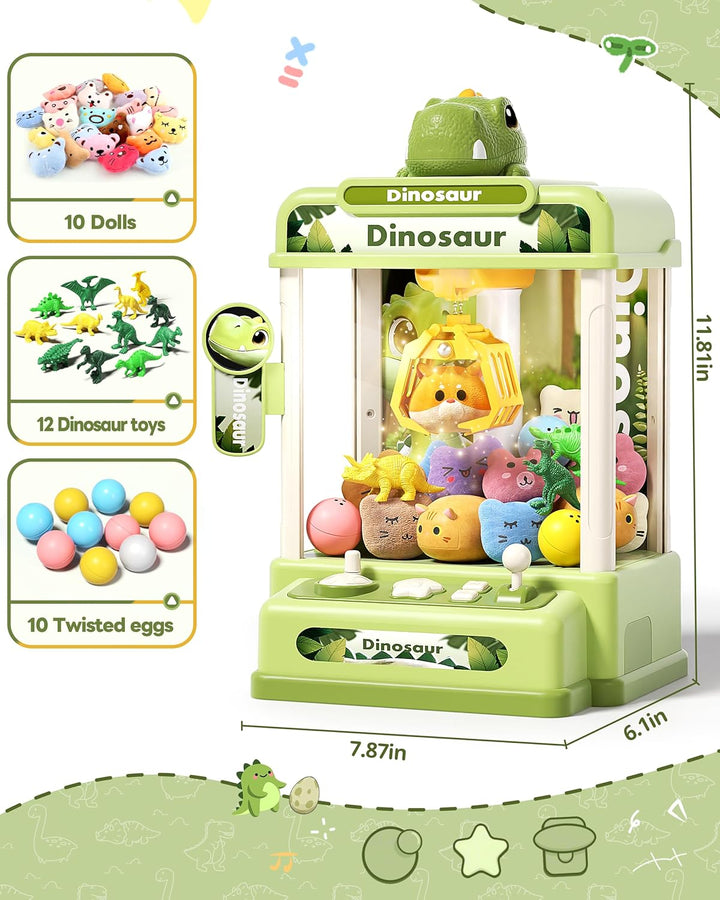 STACTCUTE 32PCS Máquina de Garras de Dinosaurio para Niños, Mini Má...
