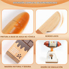 Juego de comida de madera para niños pequeños, tienda de comestibles, comida de juego de simulación, compras y juegos, accesorios de cocina para niños y niñas