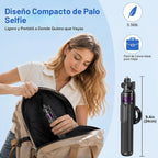 Trípode magnético para selfie de 53", base de 4 patas, montaje de 1