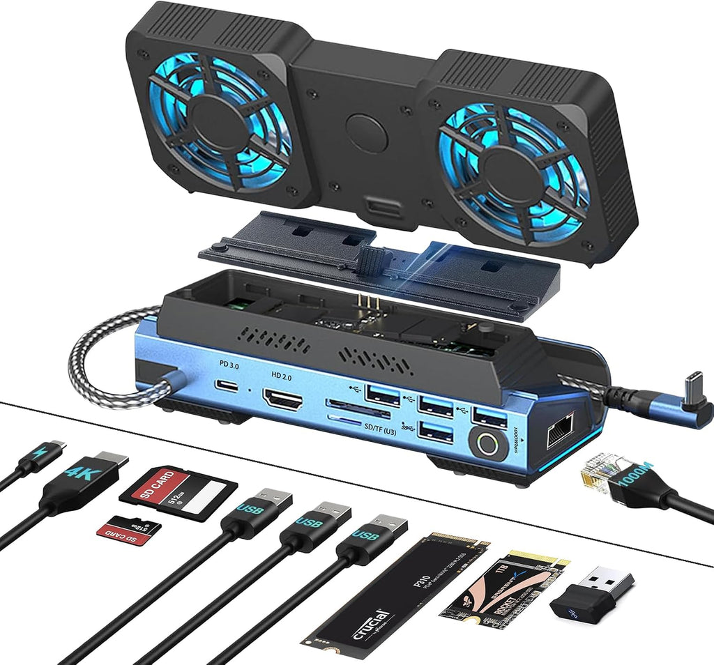 Estación de acoplamiento USB C para ROG Ally X, Legion Go, Switch