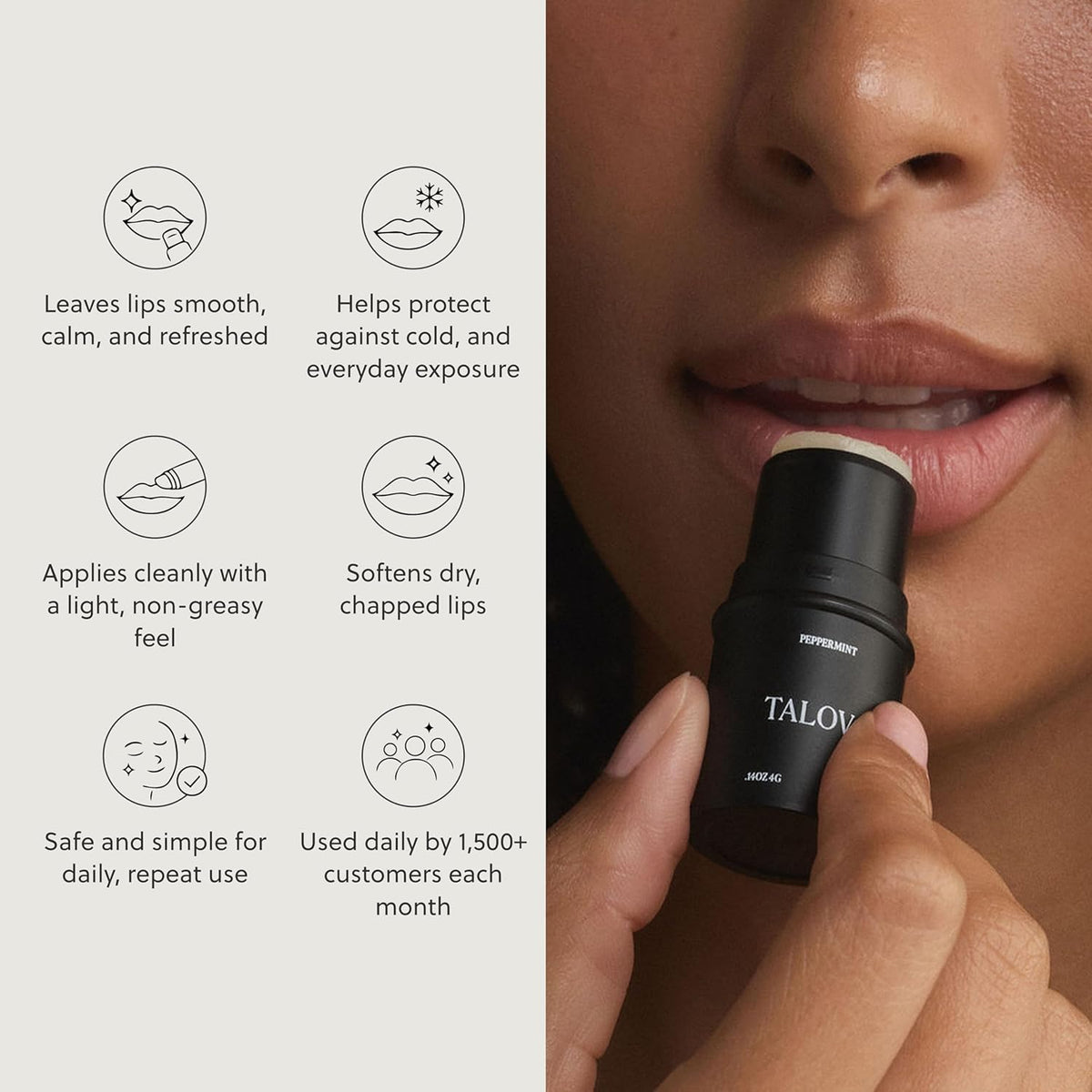 TALOVA - Bálsamo labial de calvo alimentado con hierba, máscara par...