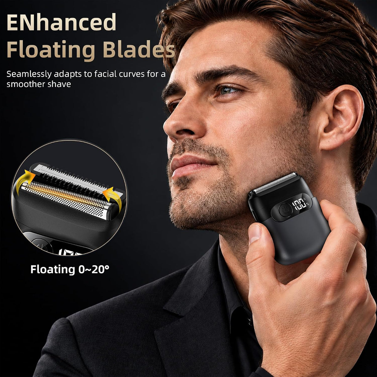 Maquinilla de afeitar eléctrica para hombres, afeitadora de aluminio y