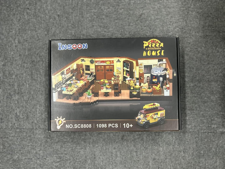 City Street - Juego de construcción de pizzería con luz