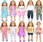 Accesorios de ropa para muñecas americanas de 18 pulgadas, 10 conju...
