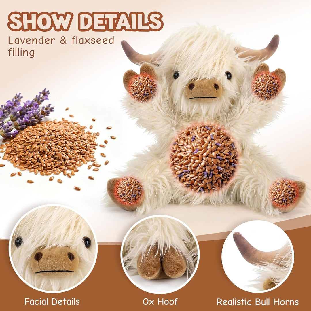 Highland Cow - Animal de peluche para niños, apto para microondas y...