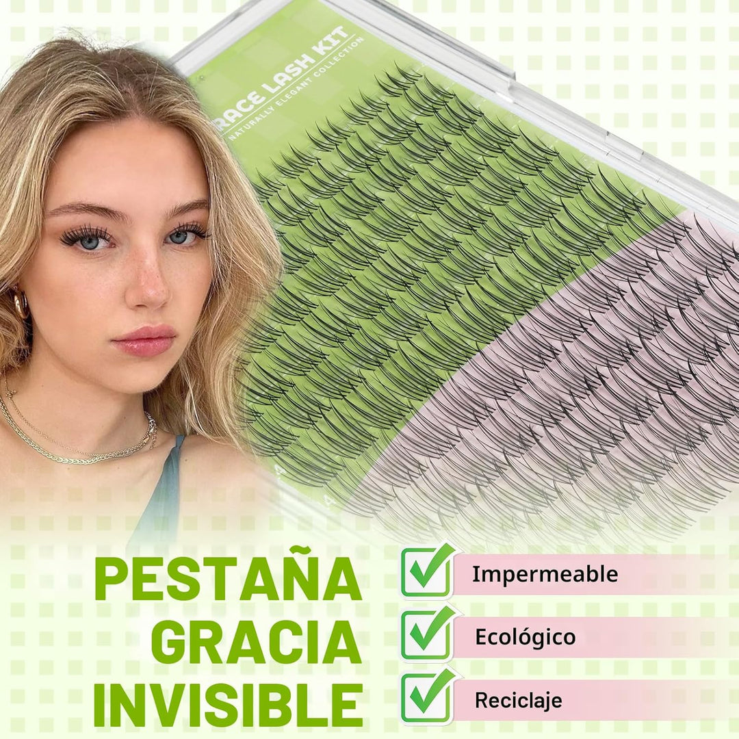 KEYYOU Aurora Extensiones de Pestañas en Racimo Fairy Rizo C 120 Pi...