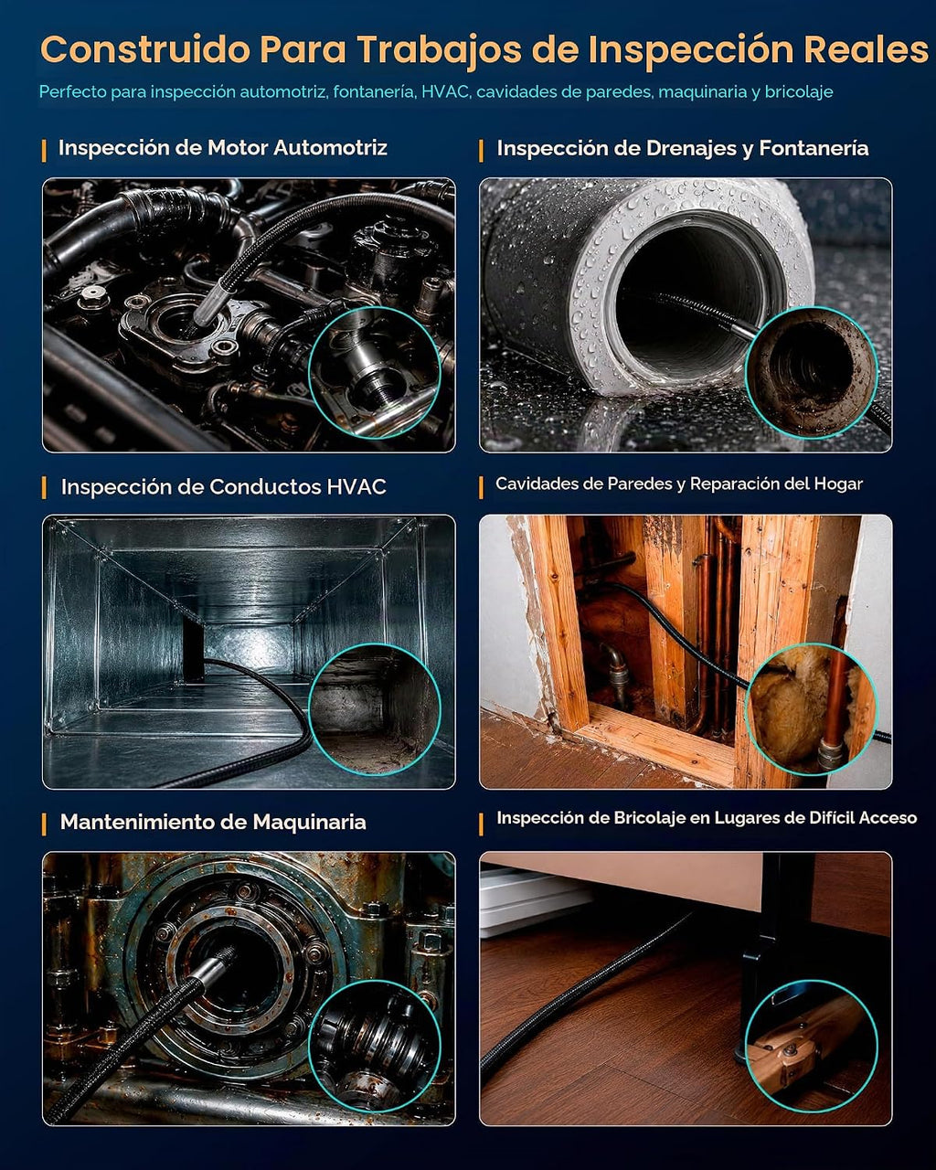 ROVE Cámara de boroscopio articulado RS2 con luz, 210 °, tarjeta de 32 GB