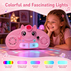 Máquina de karaoke para niños con 2 micrófonos, juguete de