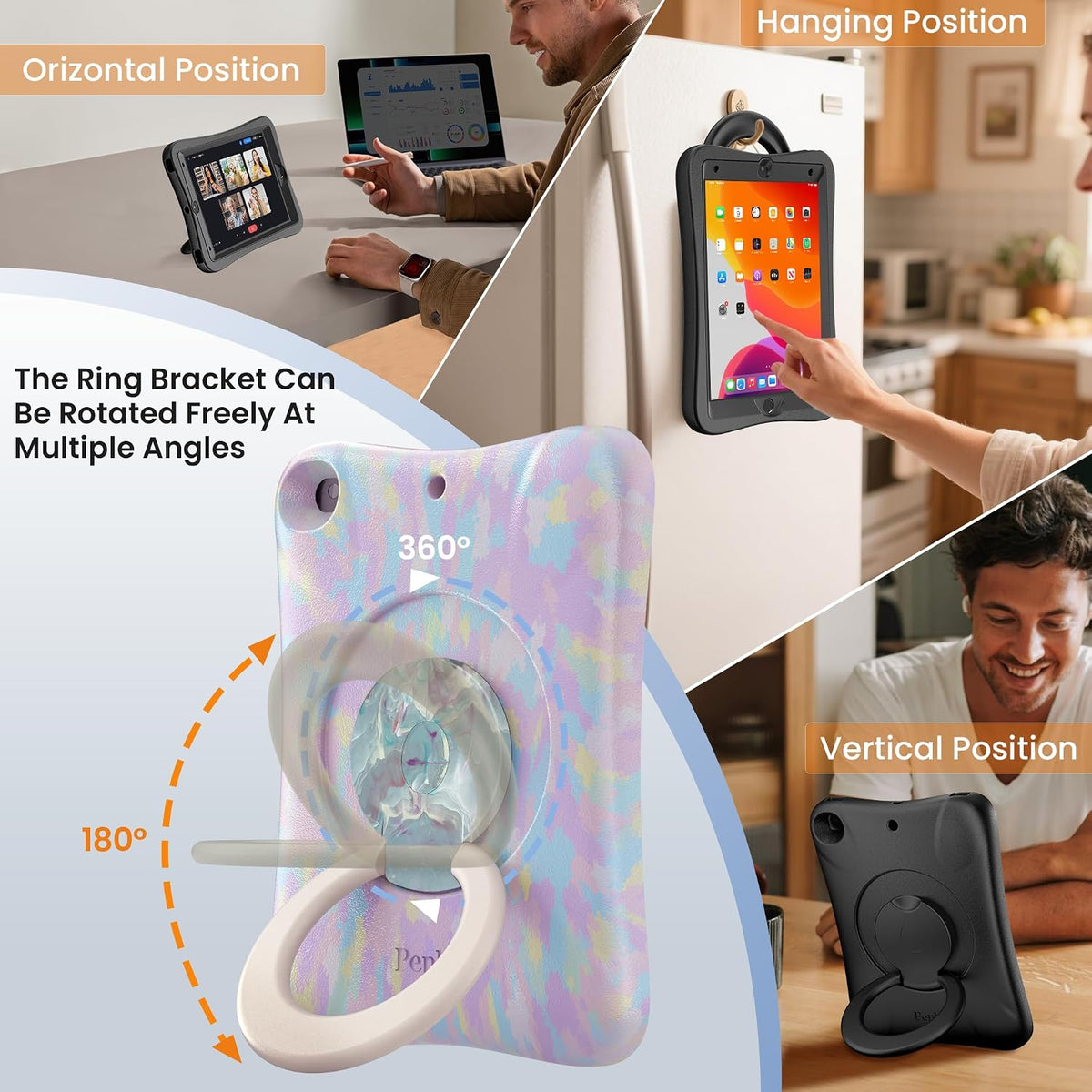 Pepkoo Funda para iPad de 10.2 pulgadas 7ª/8ª/9ª/9ª generación a prueba de