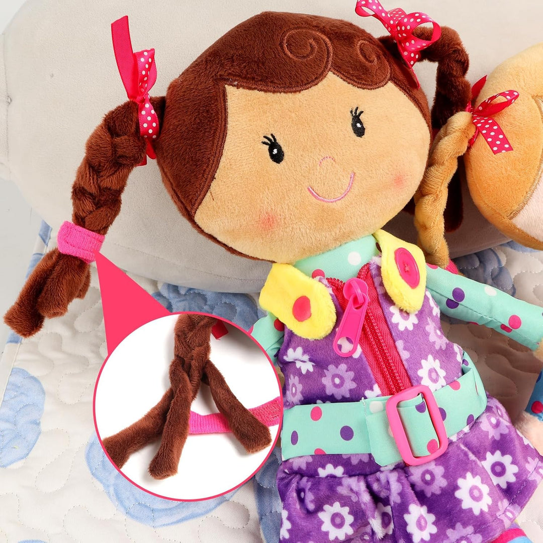 Snuggle Stuffs Sugar Snap - Muñeca de peluche para aprender a vesti...