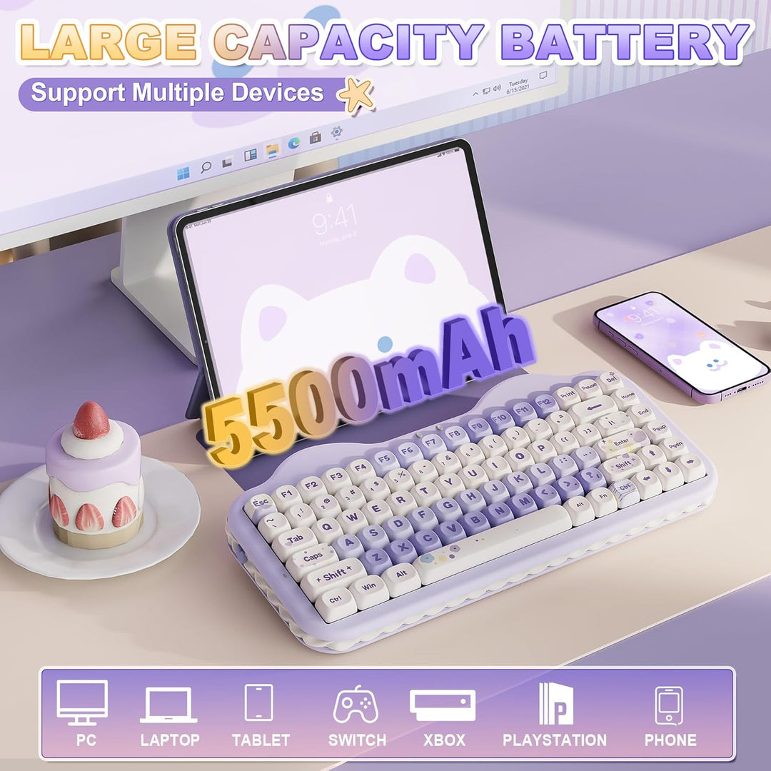 YUNZII Teclado mecánico inalámbrico C75, diseño del 75%, NKRO inter...