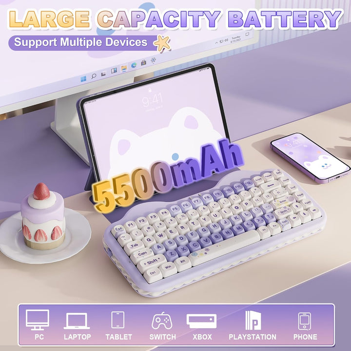 YUNZII Teclado mecánico inalámbrico C75, diseño del 75%, NKRO inter...