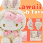 Peluche Kawaii de caricatura de conejito de dibujos animados, juguetes suaves de peluche de conejo, juguete de peluche de animales de peluche, regalos de cumpleaños para niñas y niños (L)