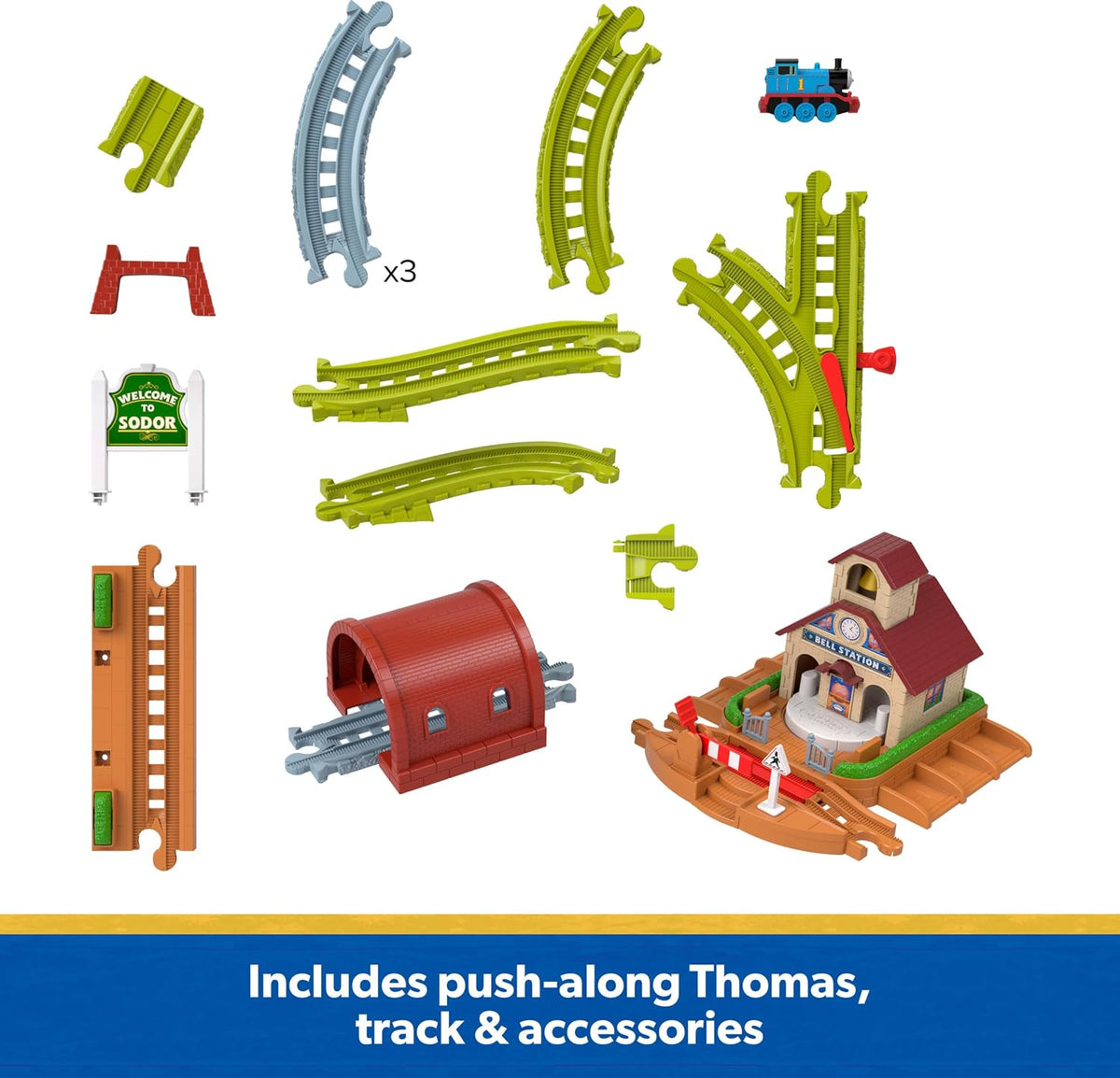 Thomas & Friends Bell Station Playset y tren de juguete de Thomas