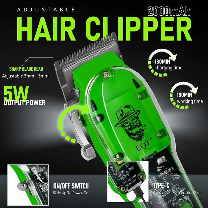 LQT Kit de peluquero profesional para hombres, cortadora de pelo in...
