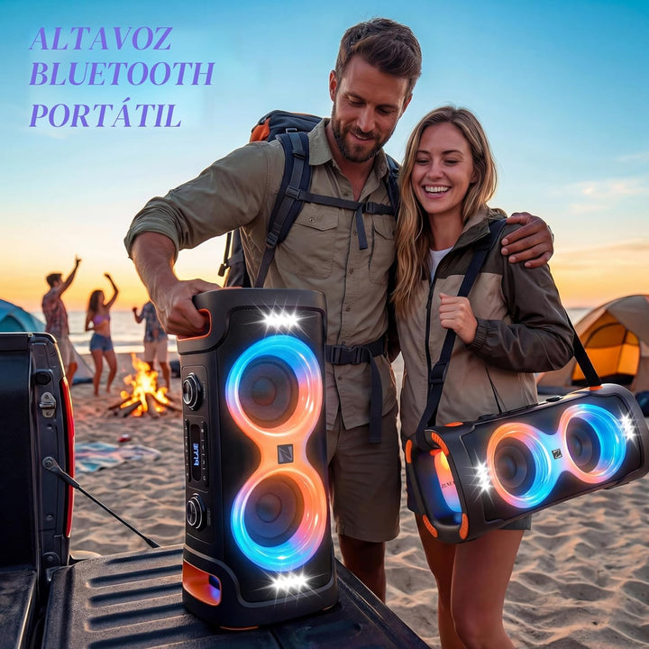 SunTrok Altavoz Bluetooth para fiestas: 300 W pico potente sonido e...