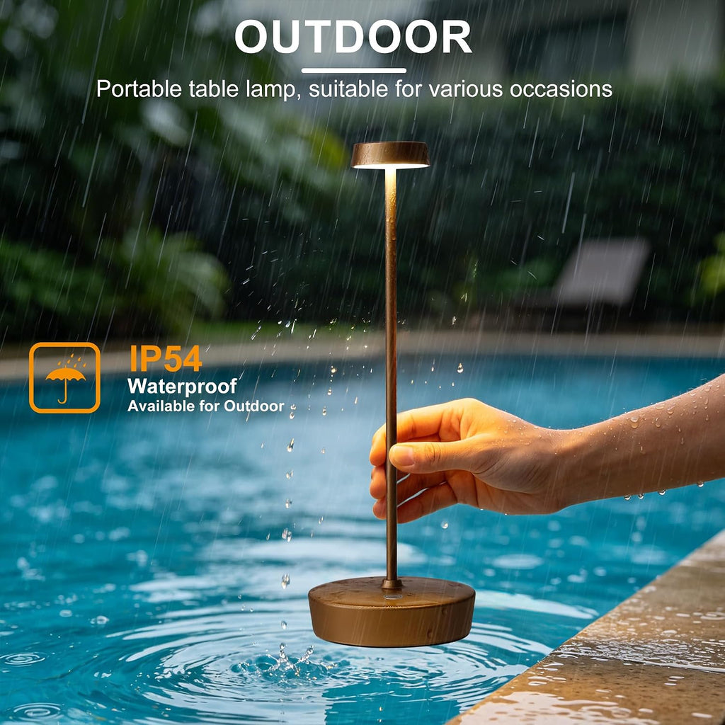 Lámpara Lámpara de mesa inalámbrica LED recargable, luces al aire libre con pilas