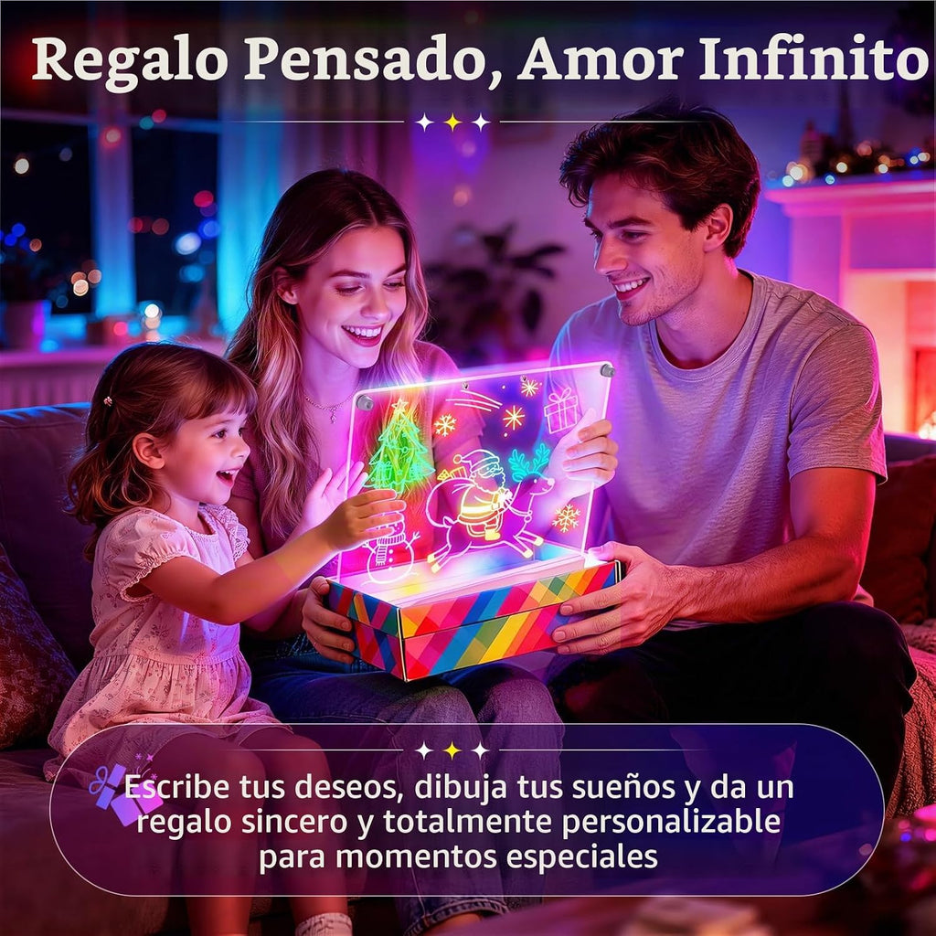 Tablero de notas LED recargable de 16 pulgadas, 7 modos de luz de color, almohadilla de dibujo de borrado en seco de neón con soporte integrado, juguete de regalo de bocetos para niños/niñas