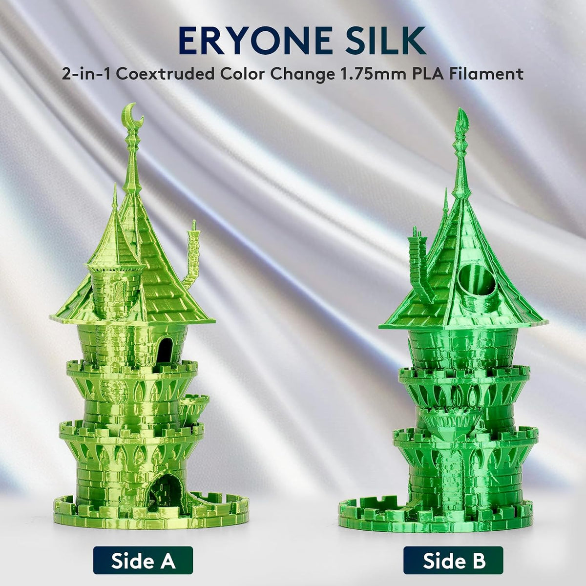 ERYONE Filamento PLA de Seda de Doble Color para Impresora 3D 1.75m...