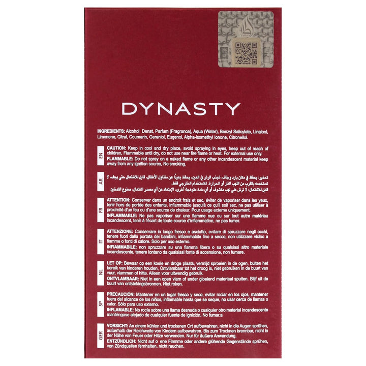 Lattafa Dynasty \u2013 Fragancia duradera en aerosol, fresca, espec...