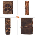 LEATHER VILLAGE Diario bíblico en relieve, marrón envejecido 7 x 5.