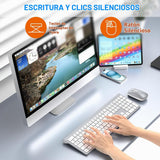 Combo de teclado y mouse inalámbricos, teclado y mouse de tamaño co...