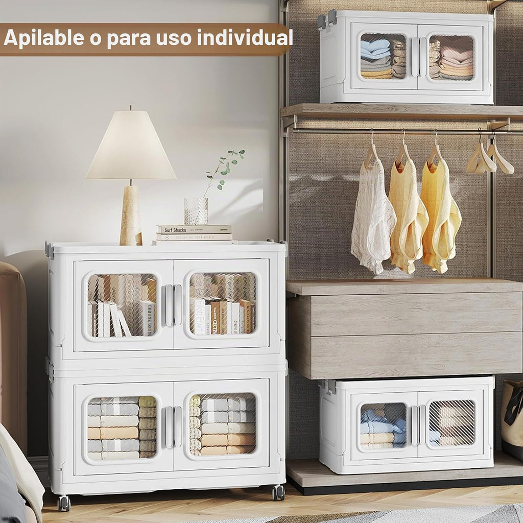 BROVIEW Contenedor de almacenamiento apilable extra grande de 300 cuartos