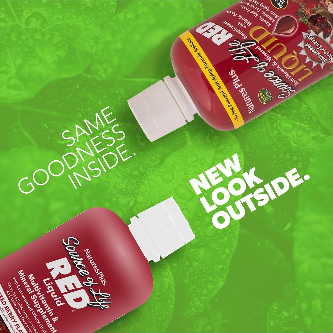 NaturesPlus Source of Life RED Multivitamínico líquido - 30 onzas -...