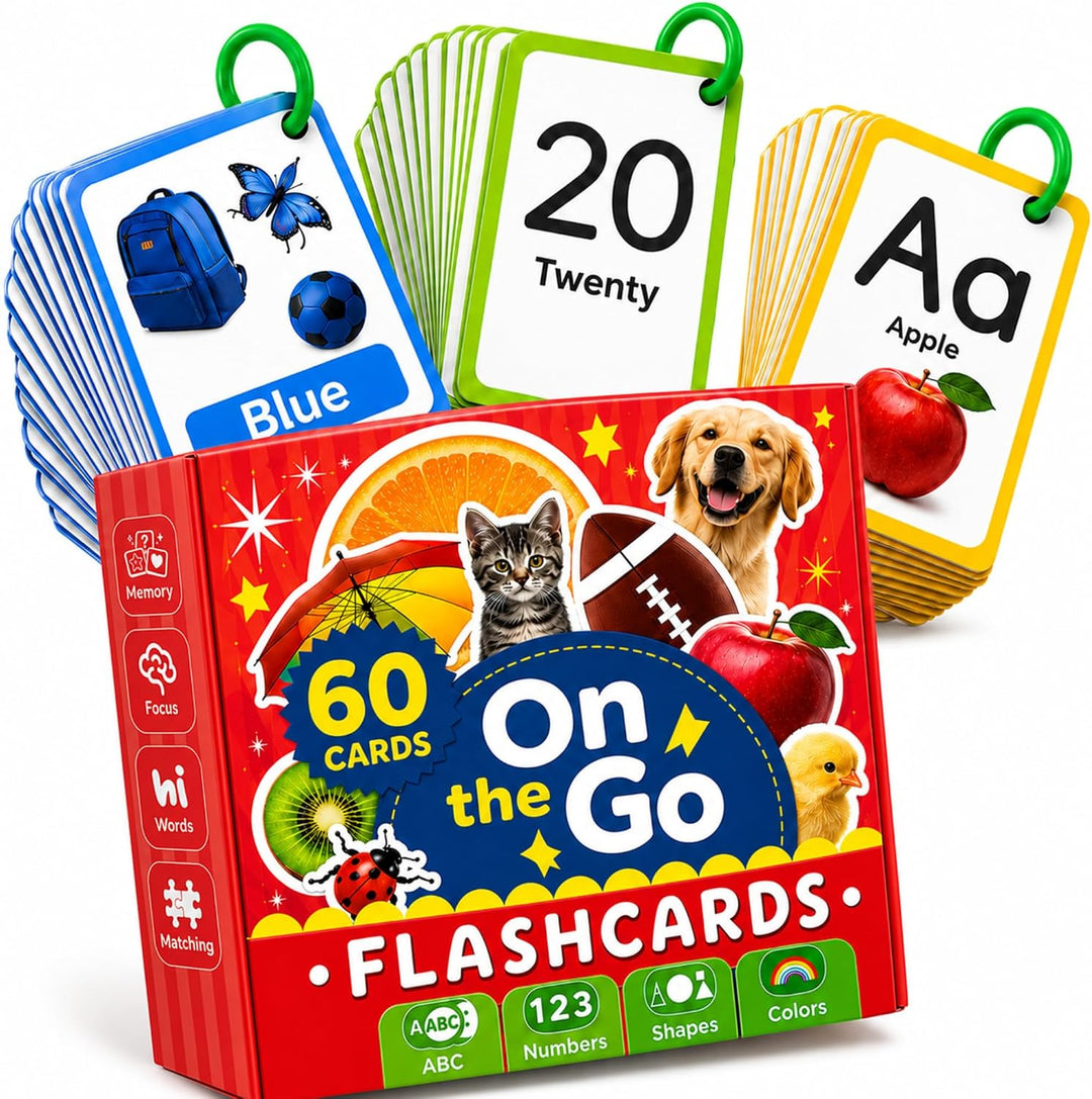 250 tarjetas flash para niños pequeños de 1 a 3 años con anillos, t...