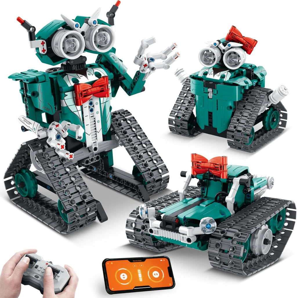 IQKidz APP/Kits de construcción STEM de control remoto para niños de 8 a 12 años - Juguetes de automóvil robot 3 en 1, 440 proyectos educativos de ciencia, ideas de regalo para niños y niñas