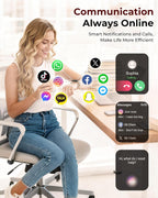 Iaret Reloj inteligente para mujer, juego de regalo de 4 bandas y encanto, rastreador de fitness HD de 1.75 pulgadas con llamadas Bluetooth, monitor de sueño SpO2 de frecuencia cardíaca, más de 120