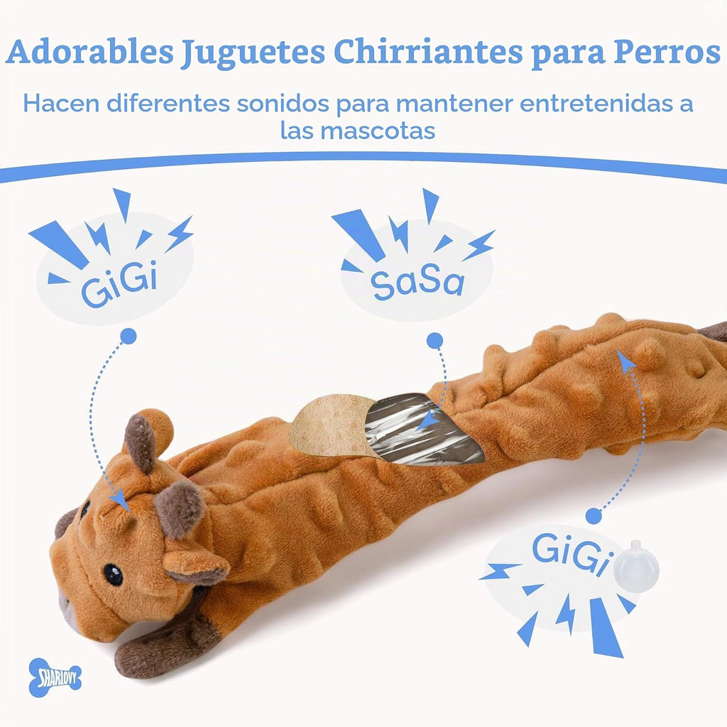 Paquete de 5 juguetes chirriantes para perros, juguetes de peluche de burbujas para dentición para cachorros, juguetes para perros, animales arrugados sin relleno, juguetes para perros
