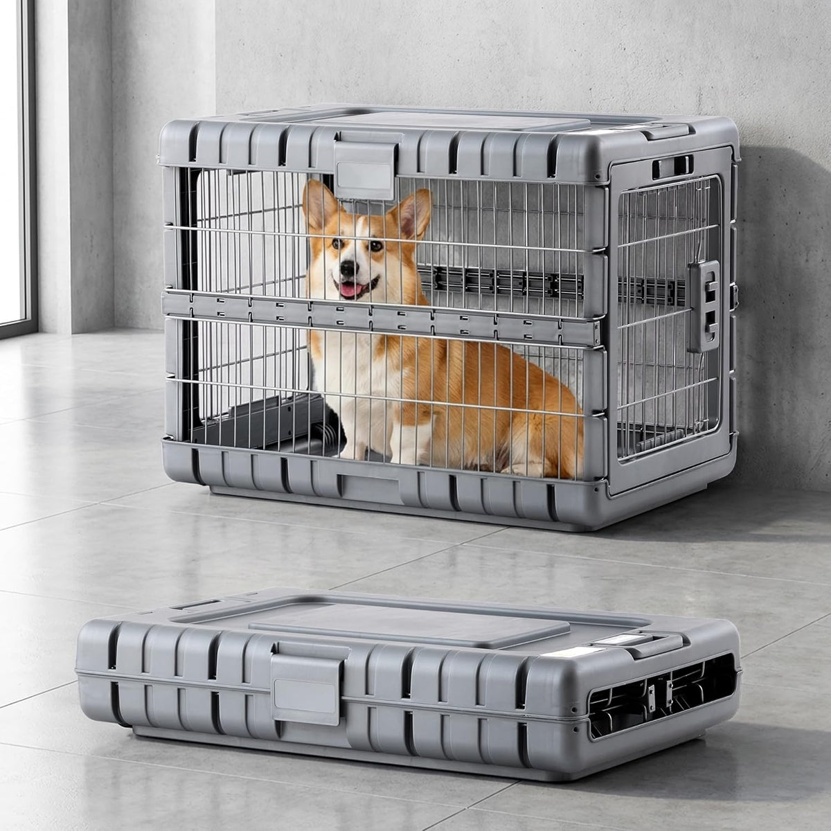 Jaula plegable para perros de 28 pulgadas de largo, resistente