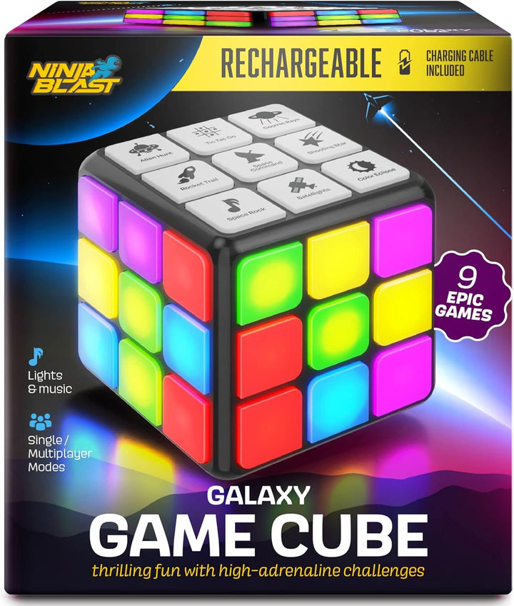 Cubo de actividades de juego recargable, juguetes para niños y niña...