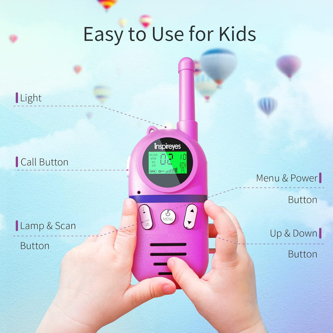 Inspireyes Walkie Talkies para niños recargables, rellenos de cesta...