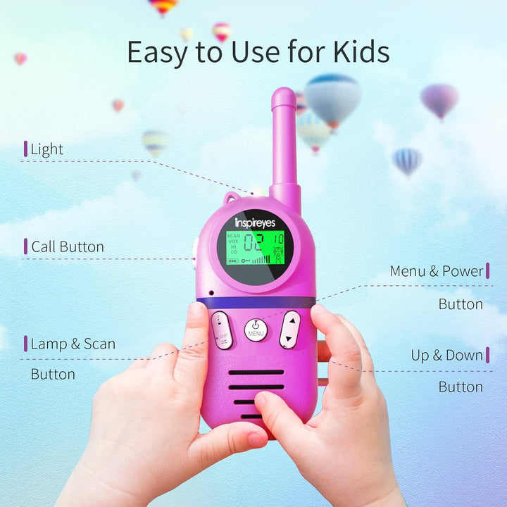 Inspireyes Walkie Talkies para niños recargables, rellenos de cesta...