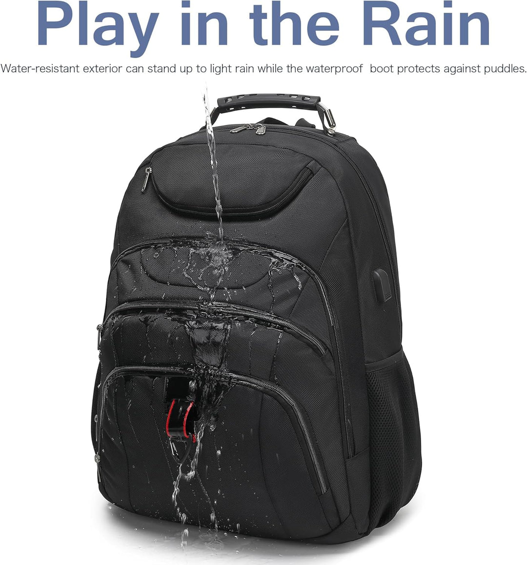 Mochila para laptop Boavan para hombres (Negro, 15.6), Negro, Elegante