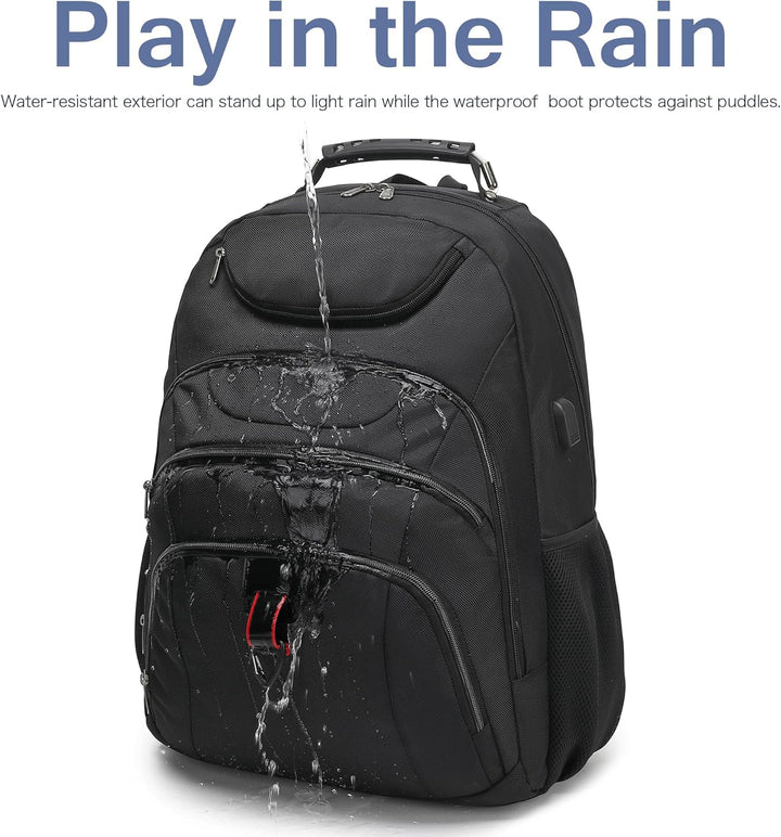 Mochila para laptop Boavan para hombres (Negro, 15.6), Negro, Elegante