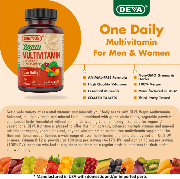 Deva Suplemento multivitamínico y mineral vegano, fórmula vegana co...
