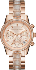Michael Kors Bryant - Reloj cronógrafo para mujer de acero inoxidable y cristal pavé