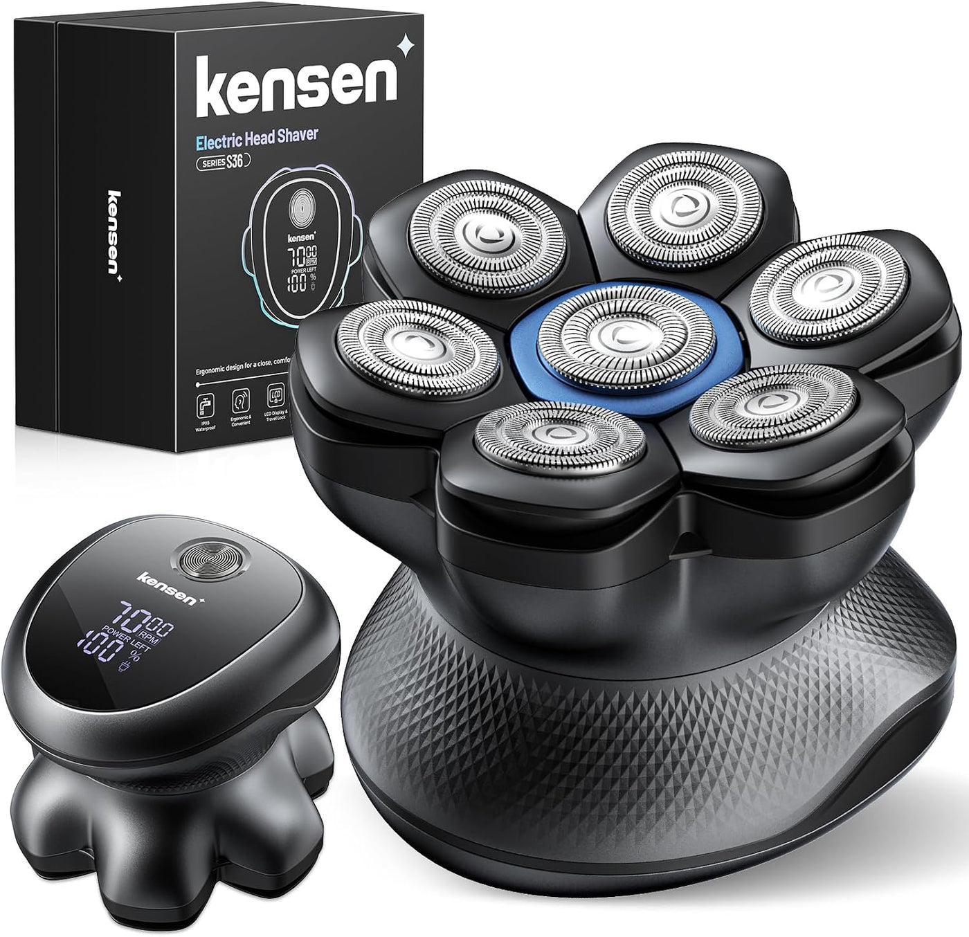 Kensen PRO - Afeitadoras de cabeza 7D para hombres calvos, afeitado...